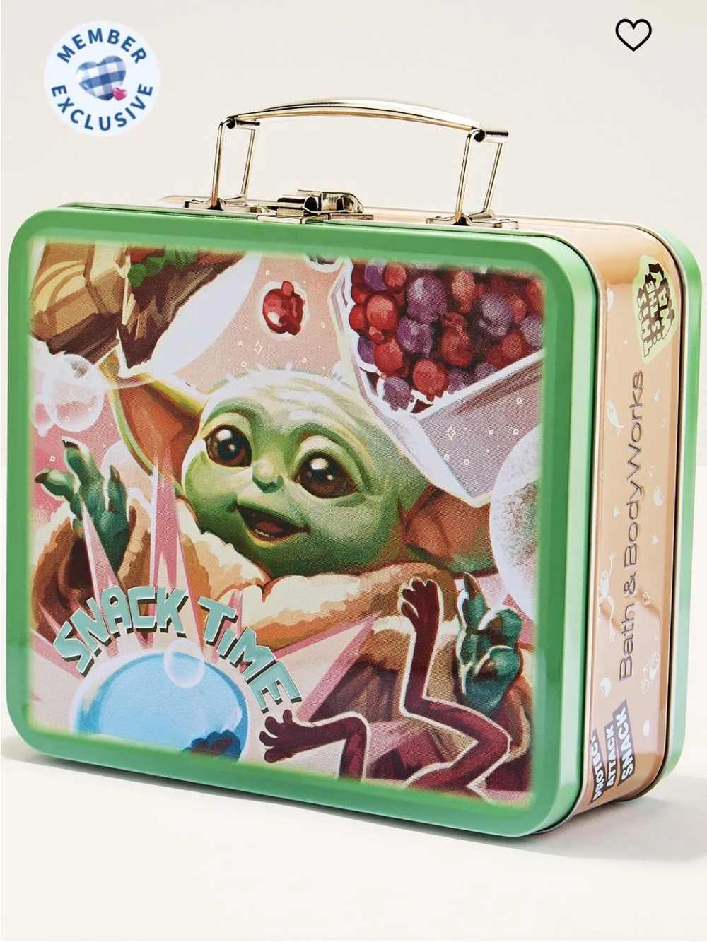Bath & Body Works Green Baby Character Tin Lunchbox